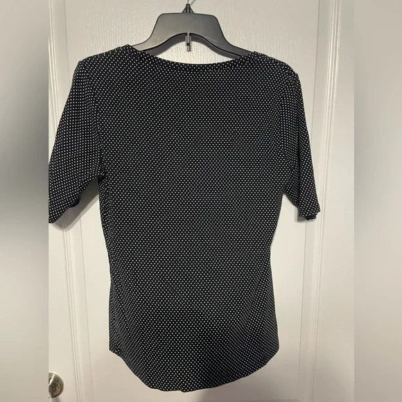 Tommy Hilfiger black and white polka dot tee size large - Picture 2 of 3